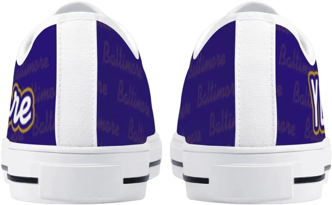 City Custom Low Top Big Logo Canvas Sneakers Shoes Personalized Name Athletic Shoes Fans Gifts for Men Women