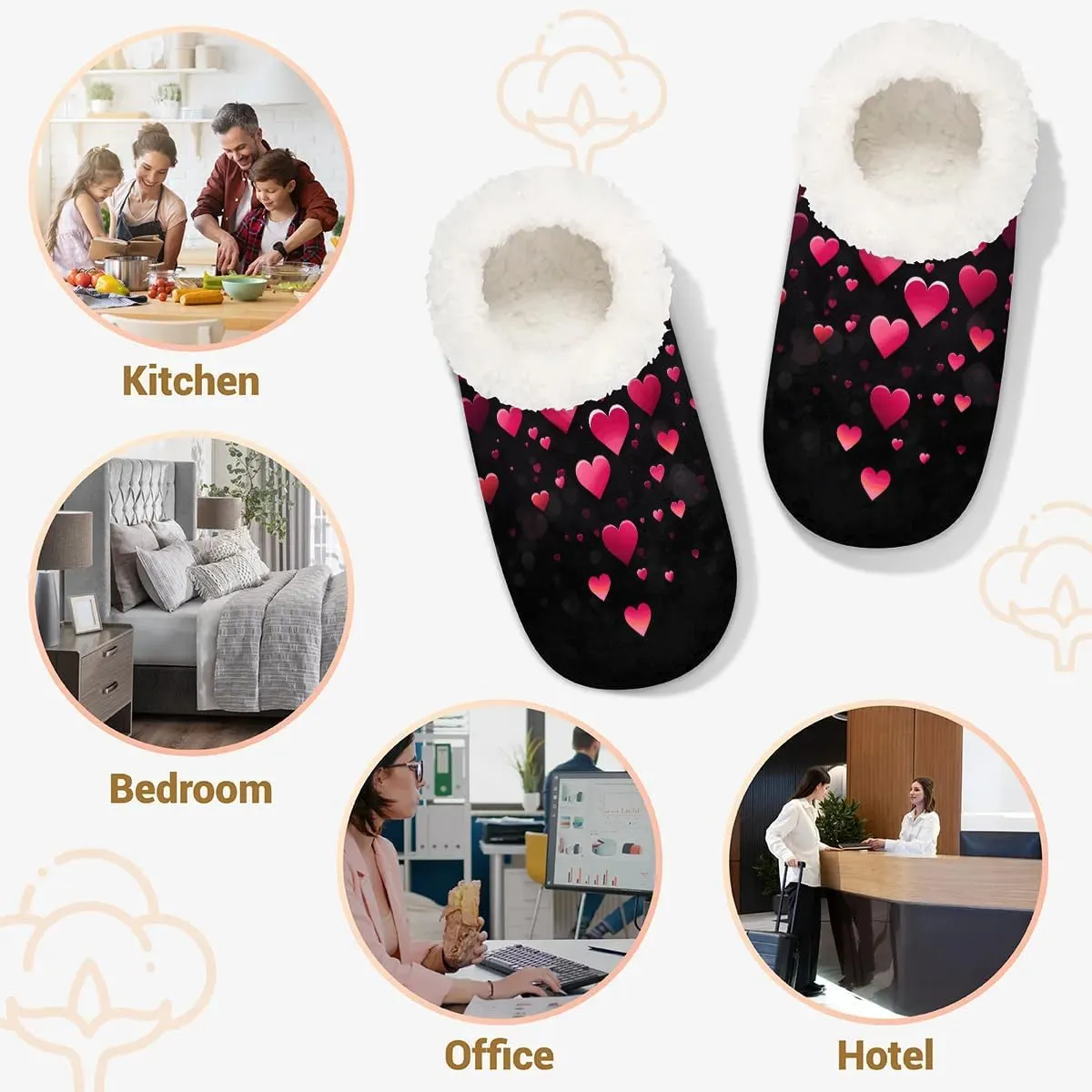 Closed Back Slippers for Women Men Cozy Warm House Slippers Indoor Outdoor House Shoes