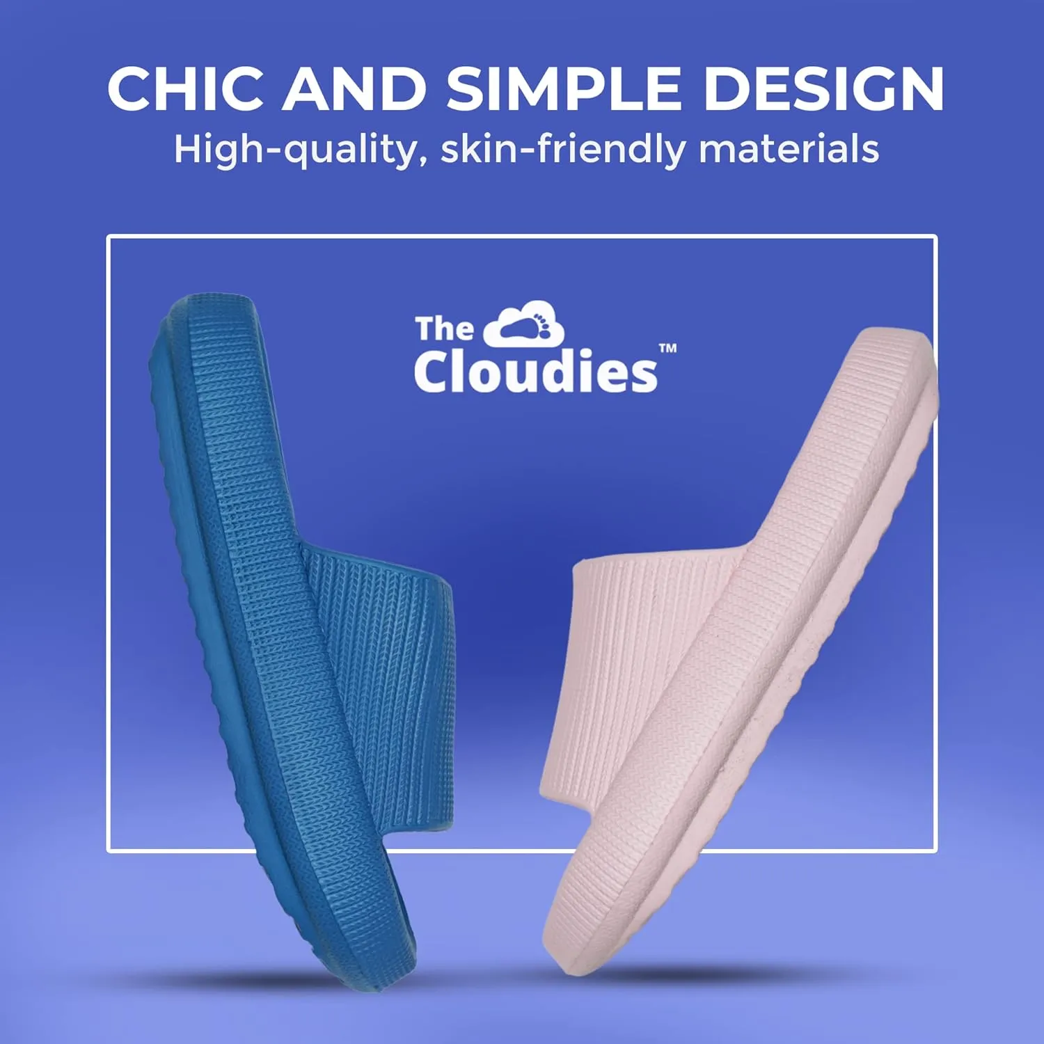 Cloud Slides For Women And Men - Comfy Non Slip Indoors Slippers For Shower Spa Pool College Outdoors Slides - Soft And Cozy Open Toe House Sandals Thick Soles