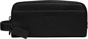 Coach Mens Travel Kit in Pebble Leather, Black