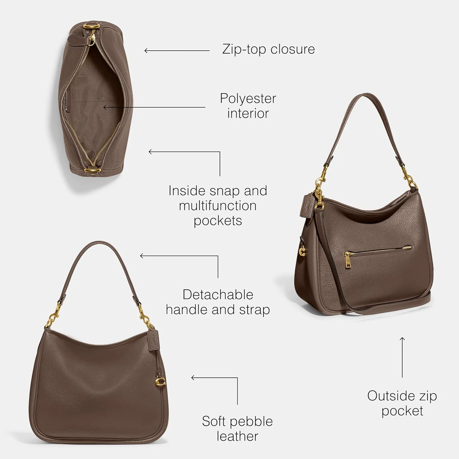 Coach Women's Soft Pebble Leather Cary Shoulder Bag