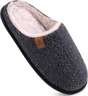 COFACE Unisex Mens Womens Cozy Memory Foam Scuff Slippers Casual Slip On Warm House Shoes Indoor/Outdoor Sandal Slippers With Arch Support Rubber Sole Size 4-15