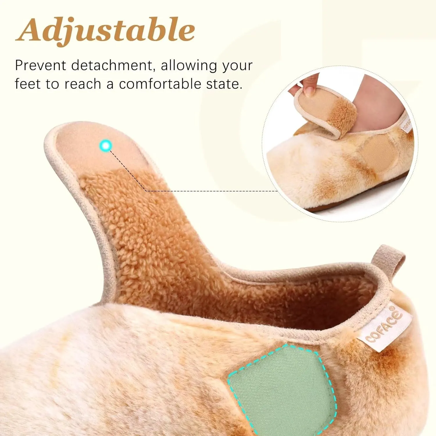 COFACE Women House Slippers Memory Foam Fluffy Slippers Ladies House Shoes Indoor Outdoor