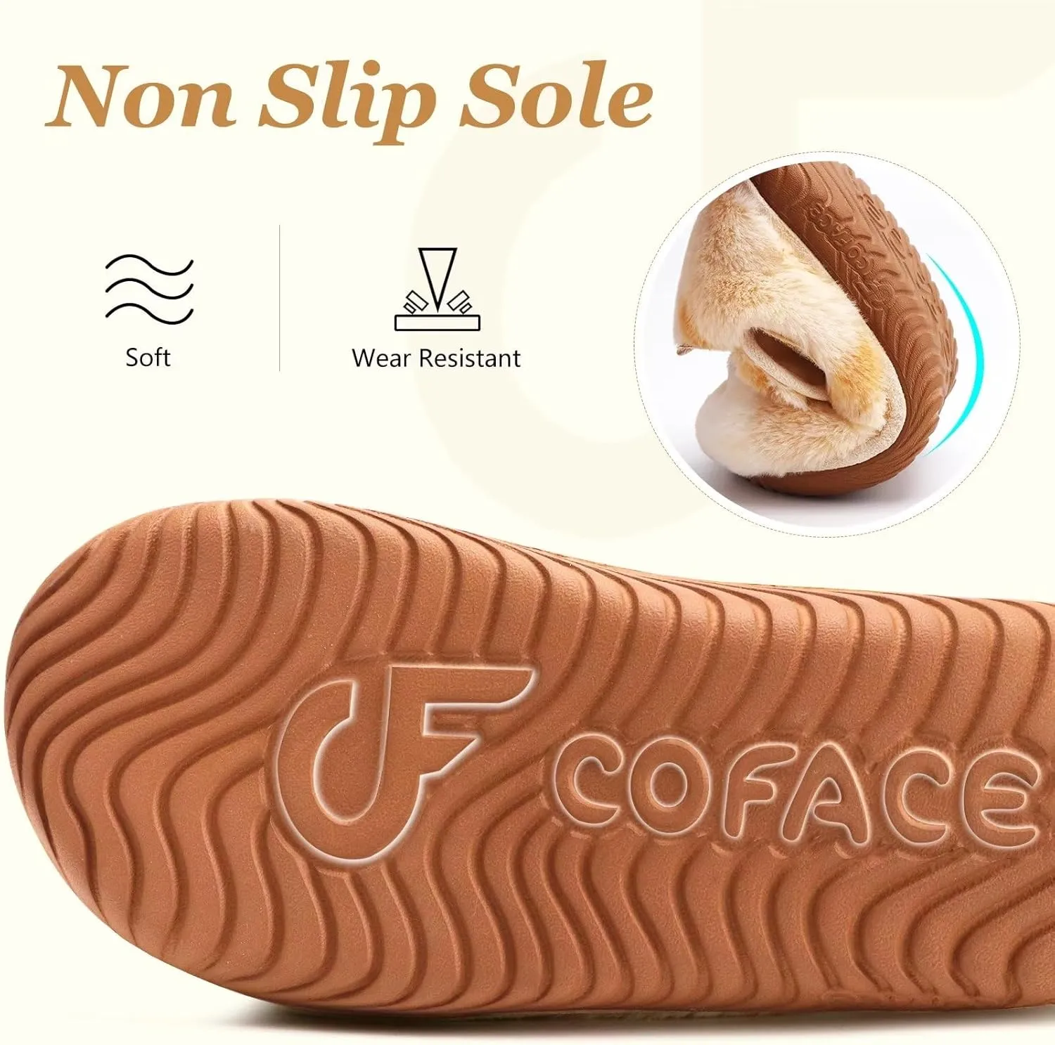 COFACE Women House Slippers Memory Foam Fluffy Slippers Ladies House Shoes Indoor Outdoor