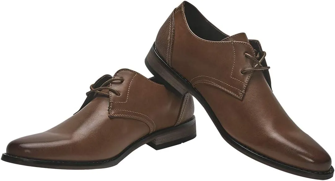 Colgo Oxford Shoes for Men, Lace up Classic Leather Dress Shoes Business Derby Shoes