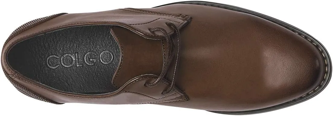 Colgo Oxford Shoes for Men, Lace up Classic Leather Dress Shoes Business Derby Shoes