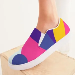 Color Abstract Women's Slip-On Canvas Shoe