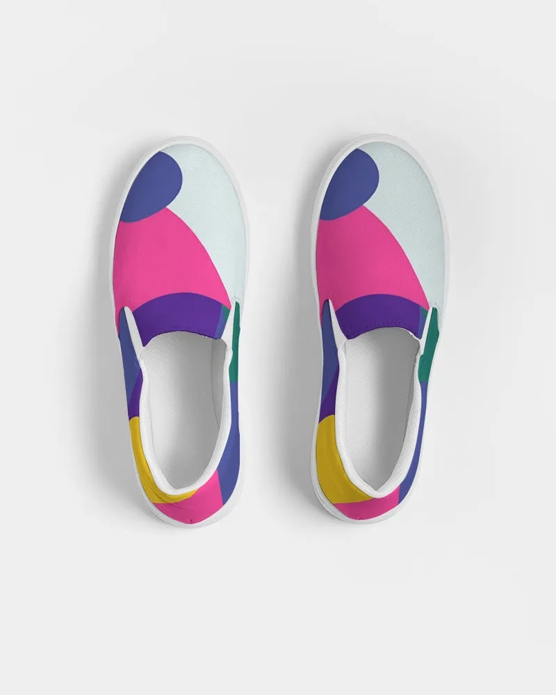 Color Abstract Women's Slip-On Canvas Shoe