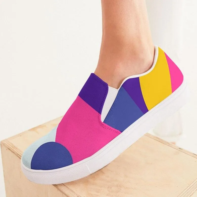 Color Abstract Women's Slip-On Canvas Shoe