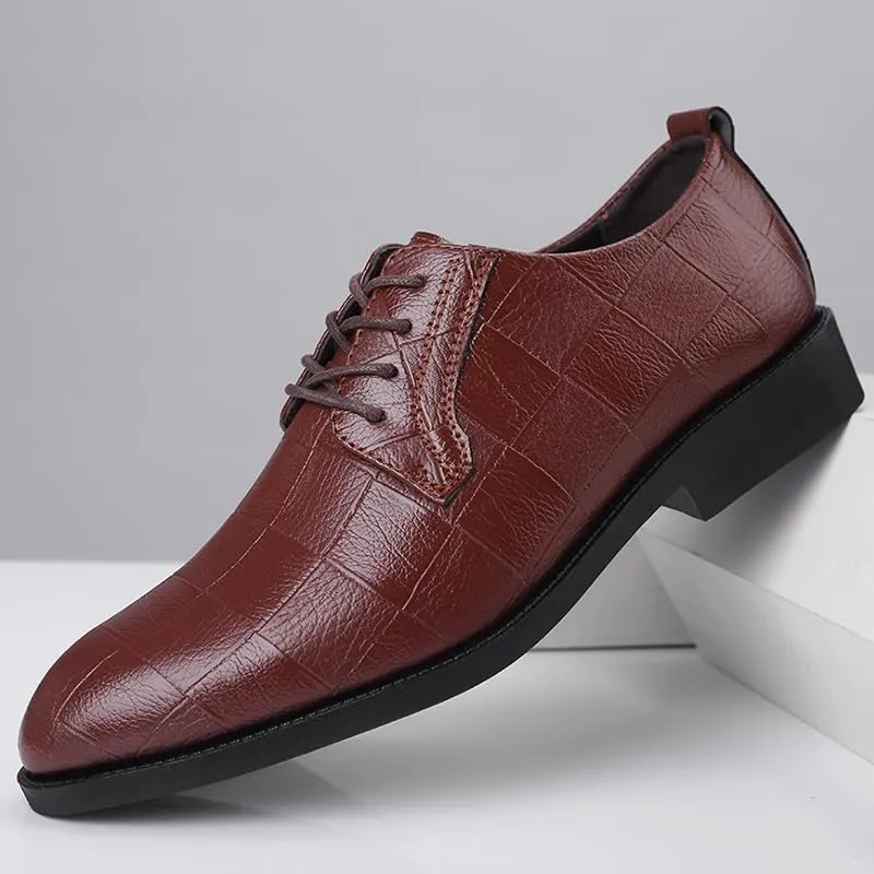 Comfort Men’s Business Casual Dress Shoes Modern Leather Casual Oxfords Shoes Non-Slip Softsole Walking Derby Shoes