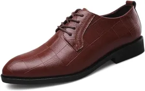 Comfort Men’s Business Casual Dress Shoes Modern Leather Casual Oxfords Shoes Non-Slip Softsole Walking Derby Shoes