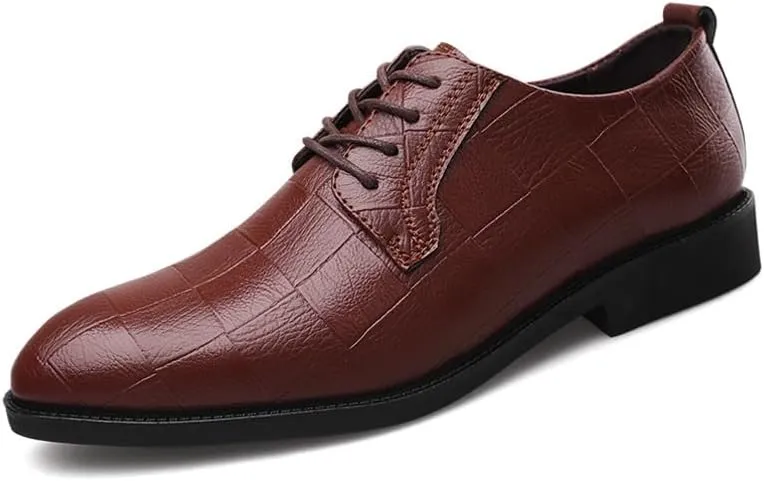 Comfort Men’s Business Casual Dress Shoes Modern Leather Casual Oxfords Shoes Non-Slip Softsole Walking Derby Shoes