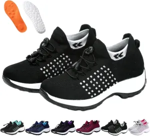 Comfort Wear Orthowear Shoes for Women, Comfortwear Ortho Shoes for Women Plantar Fasciitis, Thick Air Cushion Stretch Casual Tennis Shoes Wide Width with Insole