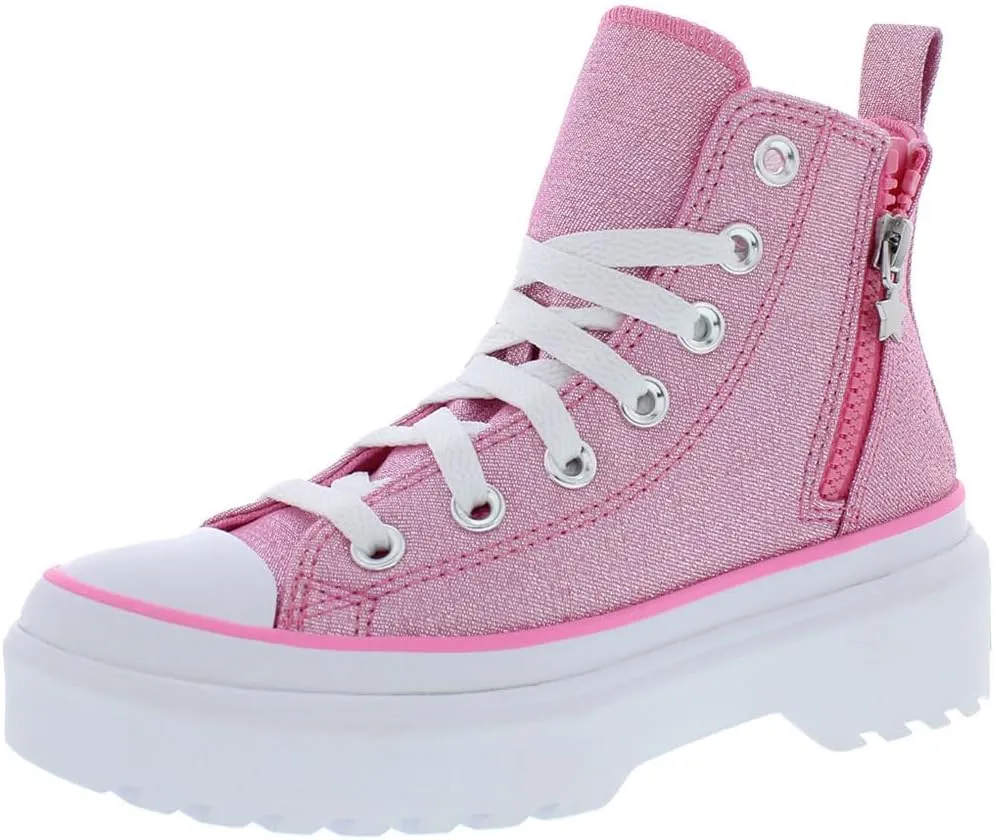 Converse Chuck Taylor All Star Lugged Lift Hi GS Girls Shoes Size 11, Color: Oops Pink/White/Black-Pink