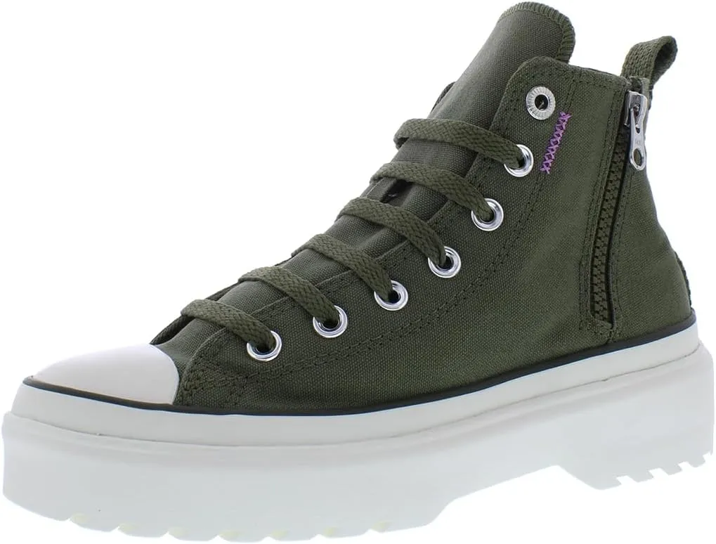 Converse Chuck Tayor All Star Lugged Lift Hi PS Girls Shoes Size 5.5, Color: Utility/Egret/Grape Fizz
