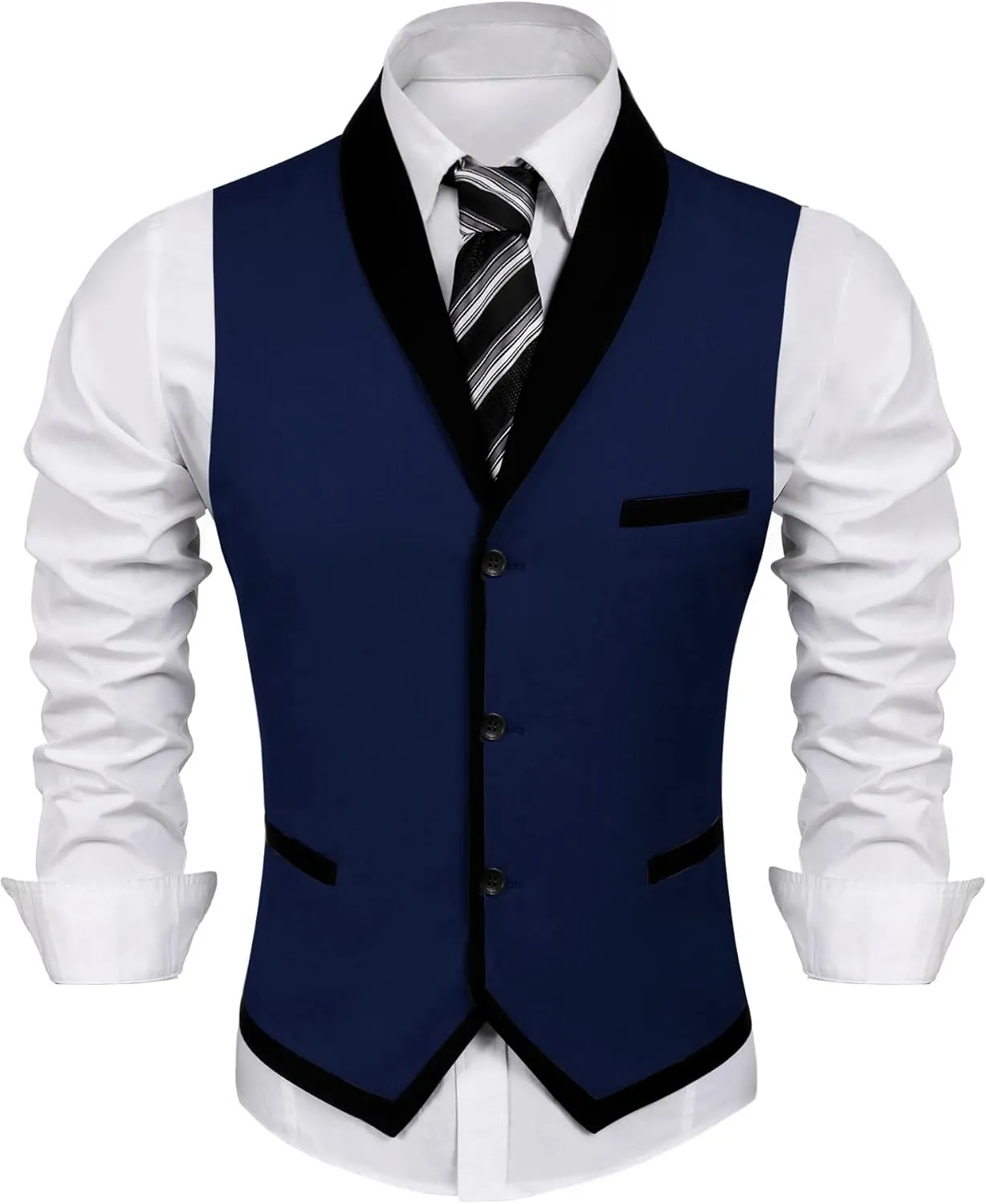 COOFANDY Men's Suit Vest Slim Fit Formal Business Dress Vest Casual Wedding Waistcoat