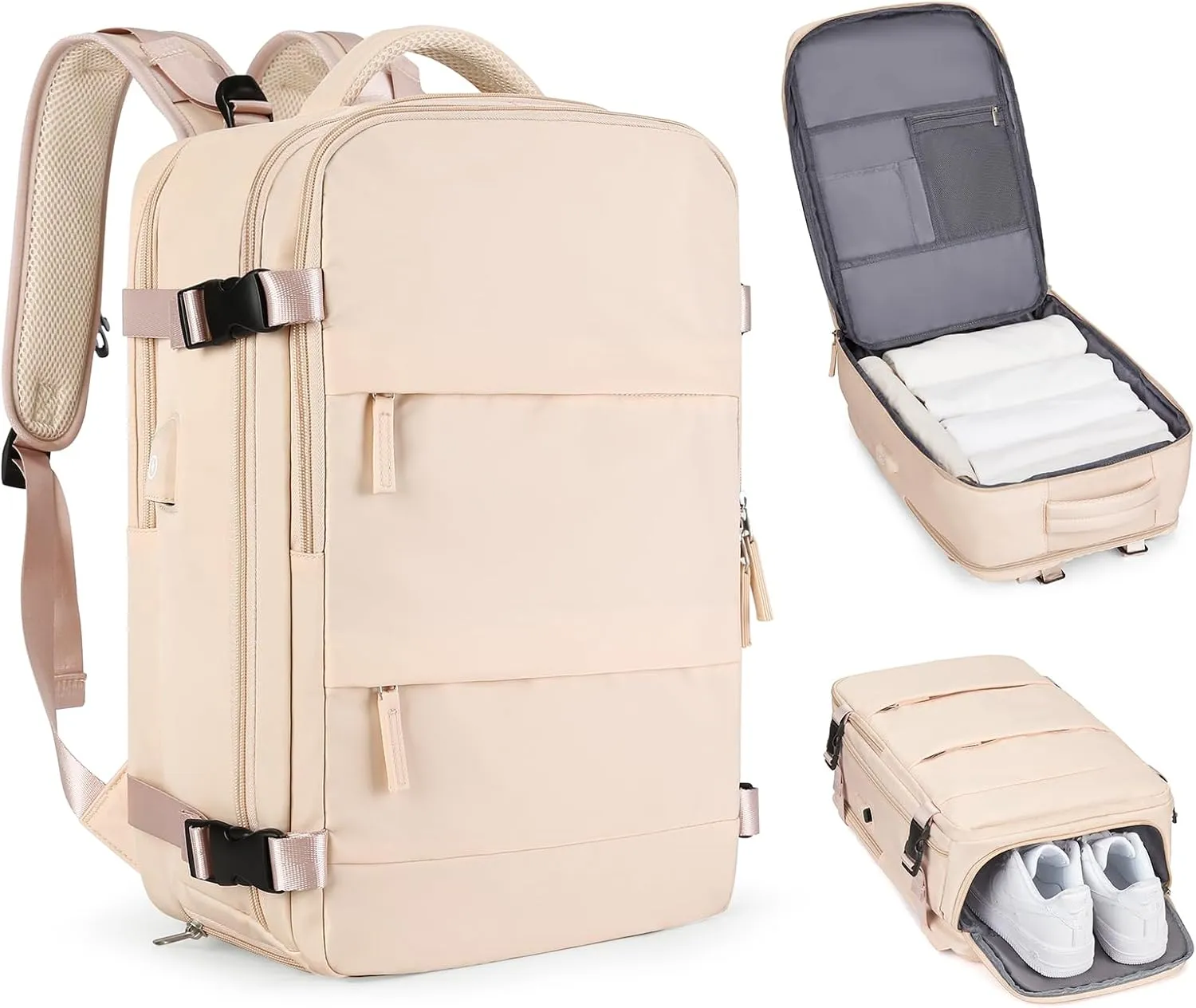 coofay Carry On Backpack Flight Approved Personal Item Travel Backpack For Women Airline Approved Waterproof Sports Luggage Backpack Casual Daypack Small Hiking Backpack