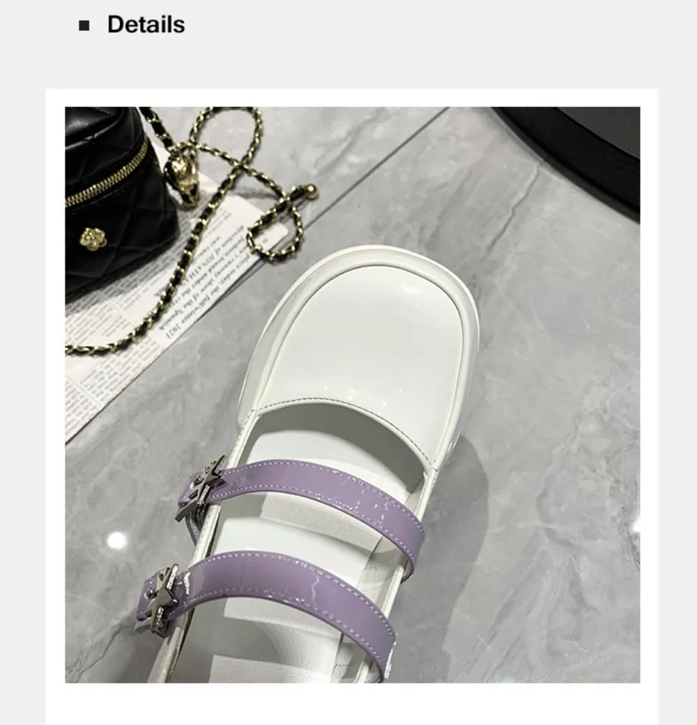 Coquette Star Emo Shoes Bow Heels Platform Mary Janes High Heels Women Goth Punk Leather Dressy Ankle Strap Round Closed Toes Chunky Kawaii Lolita Shoes Y2K Retro Trendy Cutecore Cosplay Streetwear