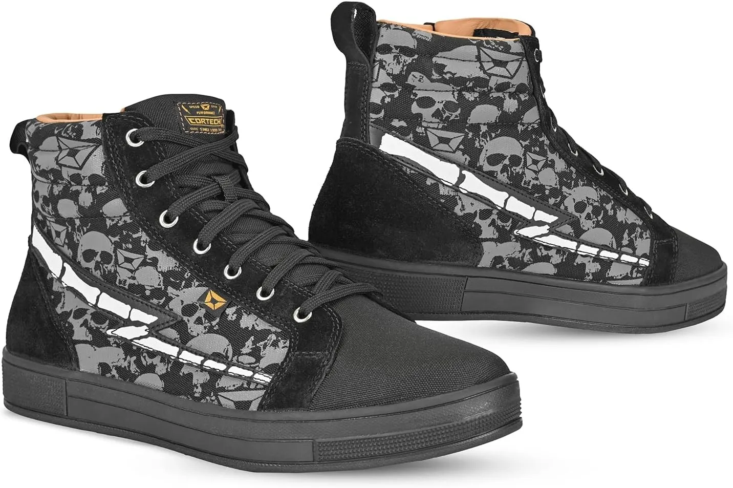cortech Slayer Canvas Skulls Motorcycle Riding Shoes