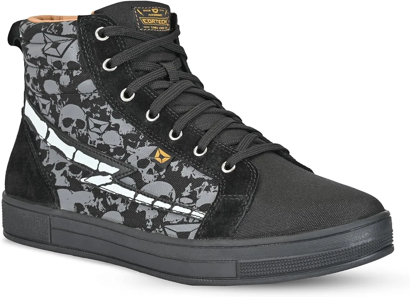 cortech Slayer Canvas Skulls Motorcycle Riding Shoes