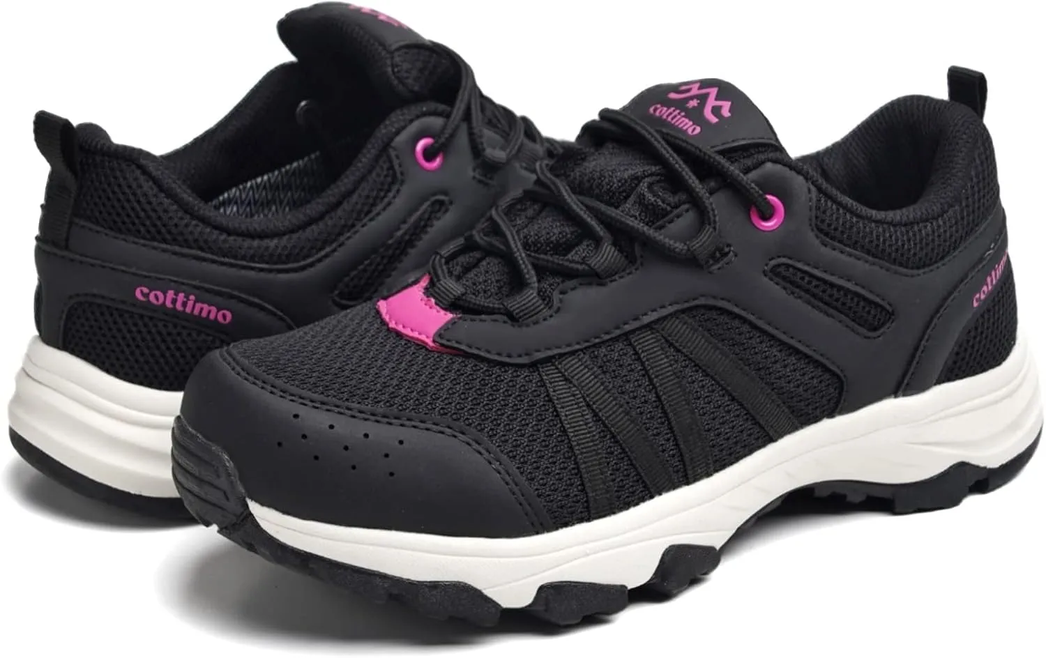 COTTIMO Women's Waterproof Hiking Shoes Non Slip Sneakers Lightweight Tennis Shoes for Work Walking Running Trekking Trail Shoes
