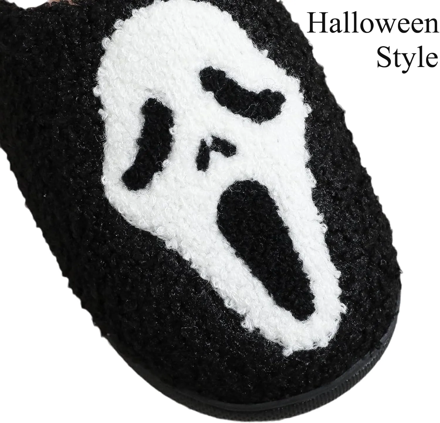 Cotton Slippers Halloween Ghost Face Horror Skull Indoor Novelty Warm Anti-Slip Soft Comfy Spooky Multicolor Gift
