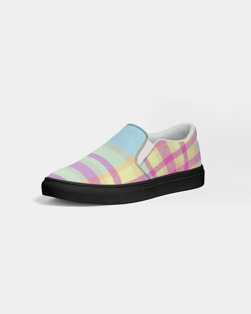 country plaids  Men's Slip-On Canvas Shoe - Black