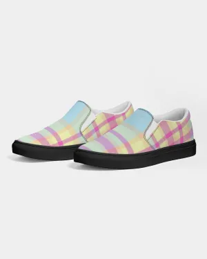 country plaids  Men's Slip-On Canvas Shoe - Black