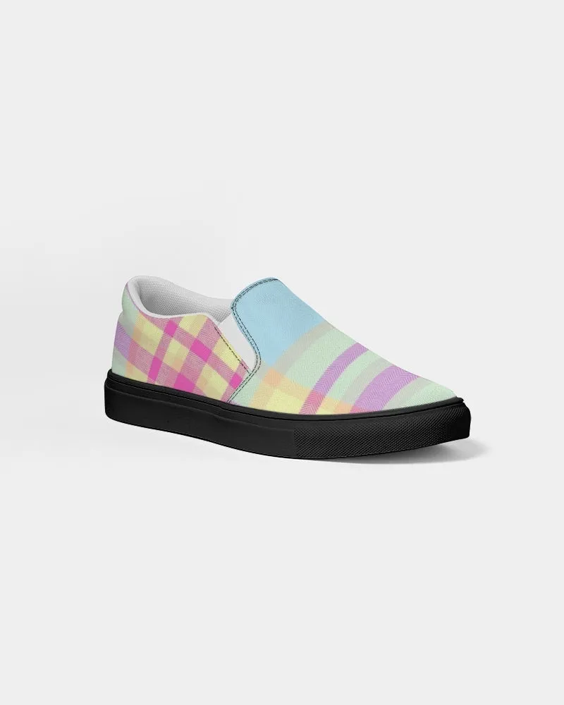 country plaids  Men's Slip-On Canvas Shoe - Black
