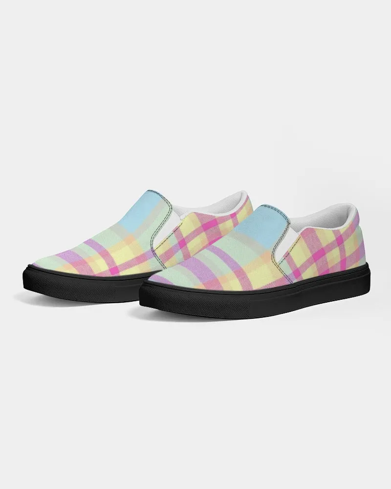 country plaids  Men's Slip-On Canvas Shoe - Black