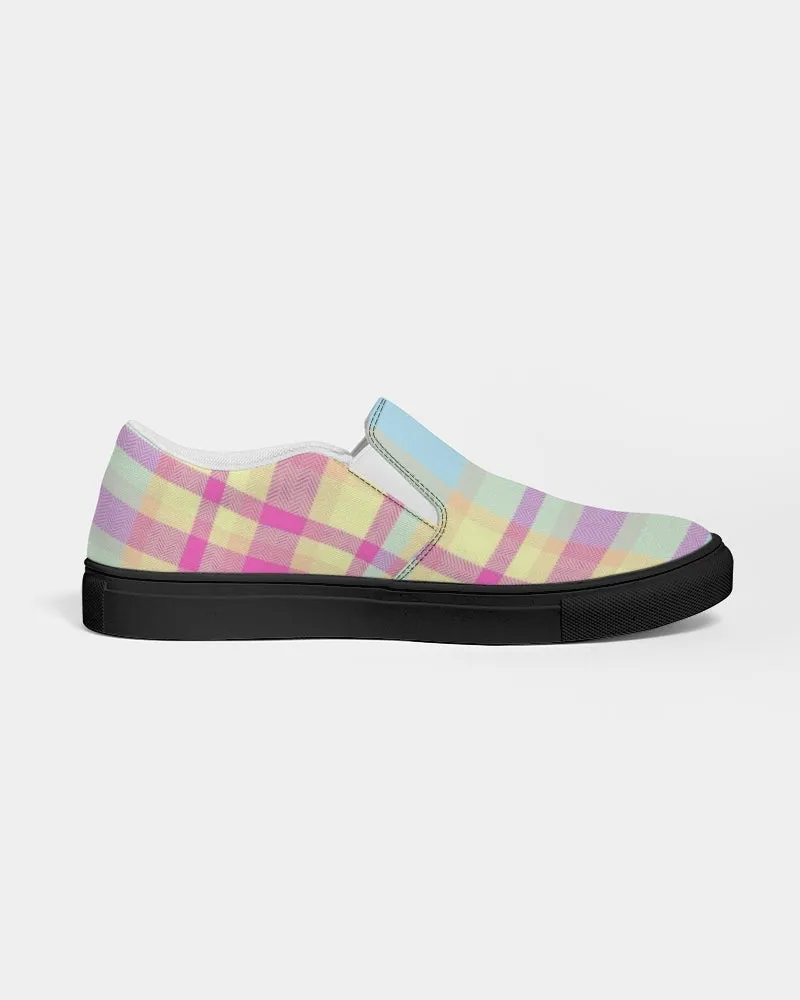 country plaids  Men's Slip-On Canvas Shoe - Black