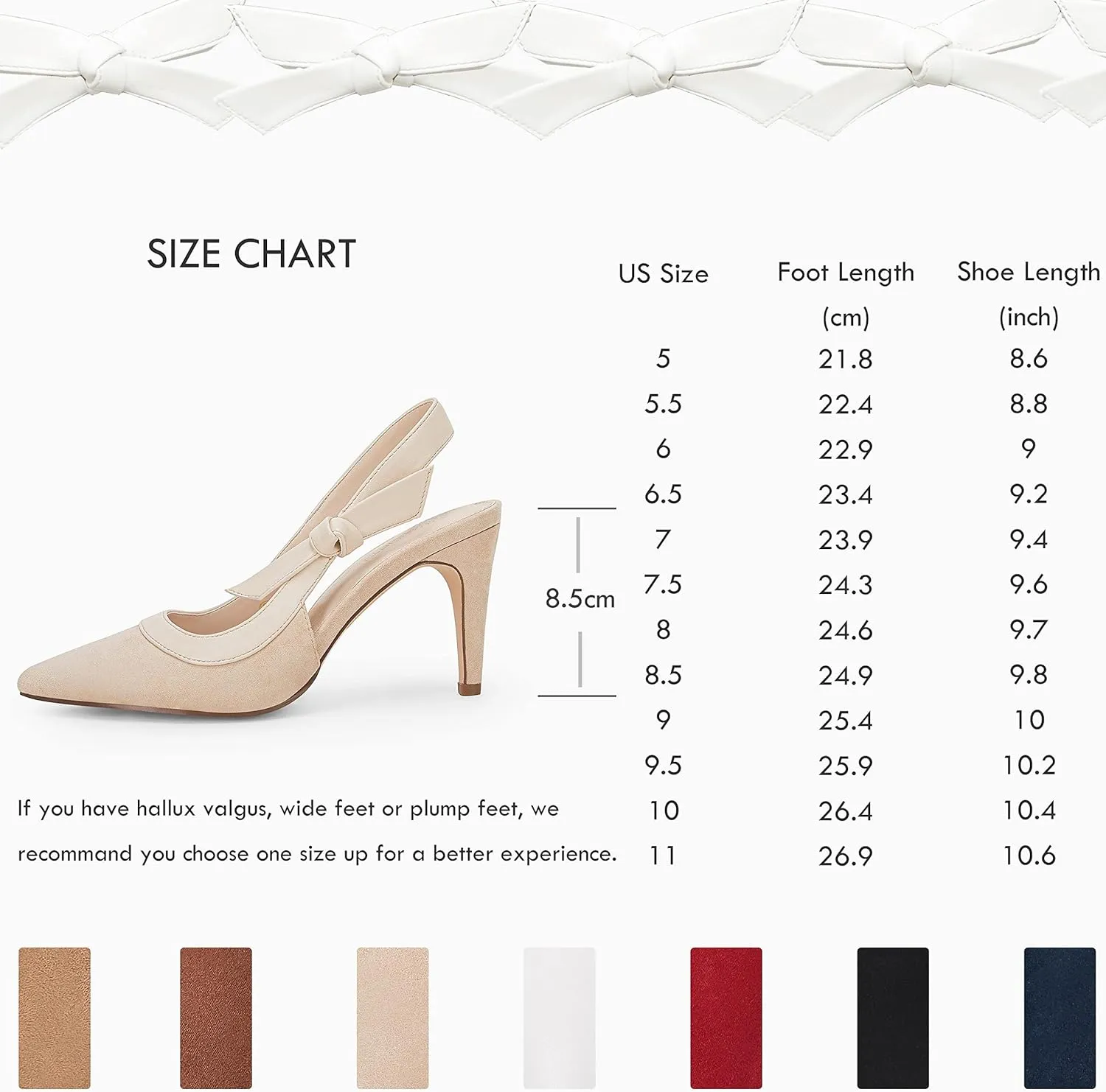 Coutgo Women's Pointed Toe High Heels Slingback Bowknot Formal Pumps Dress Shoes