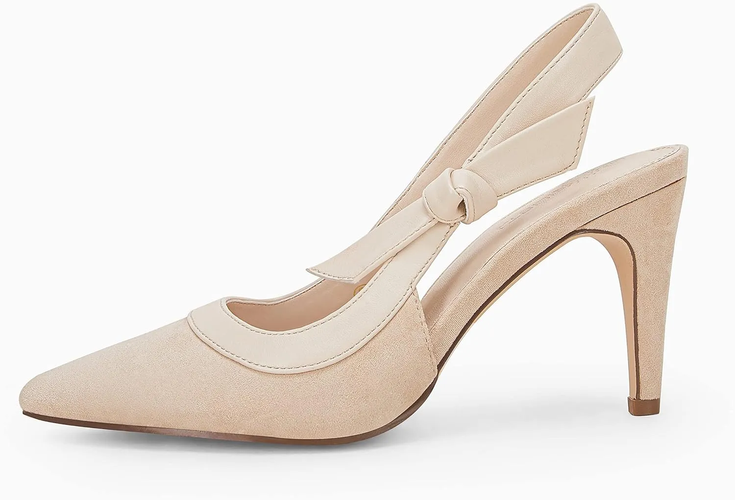 Coutgo Women's Pointed Toe High Heels Slingback Bowknot Formal Pumps Dress Shoes
