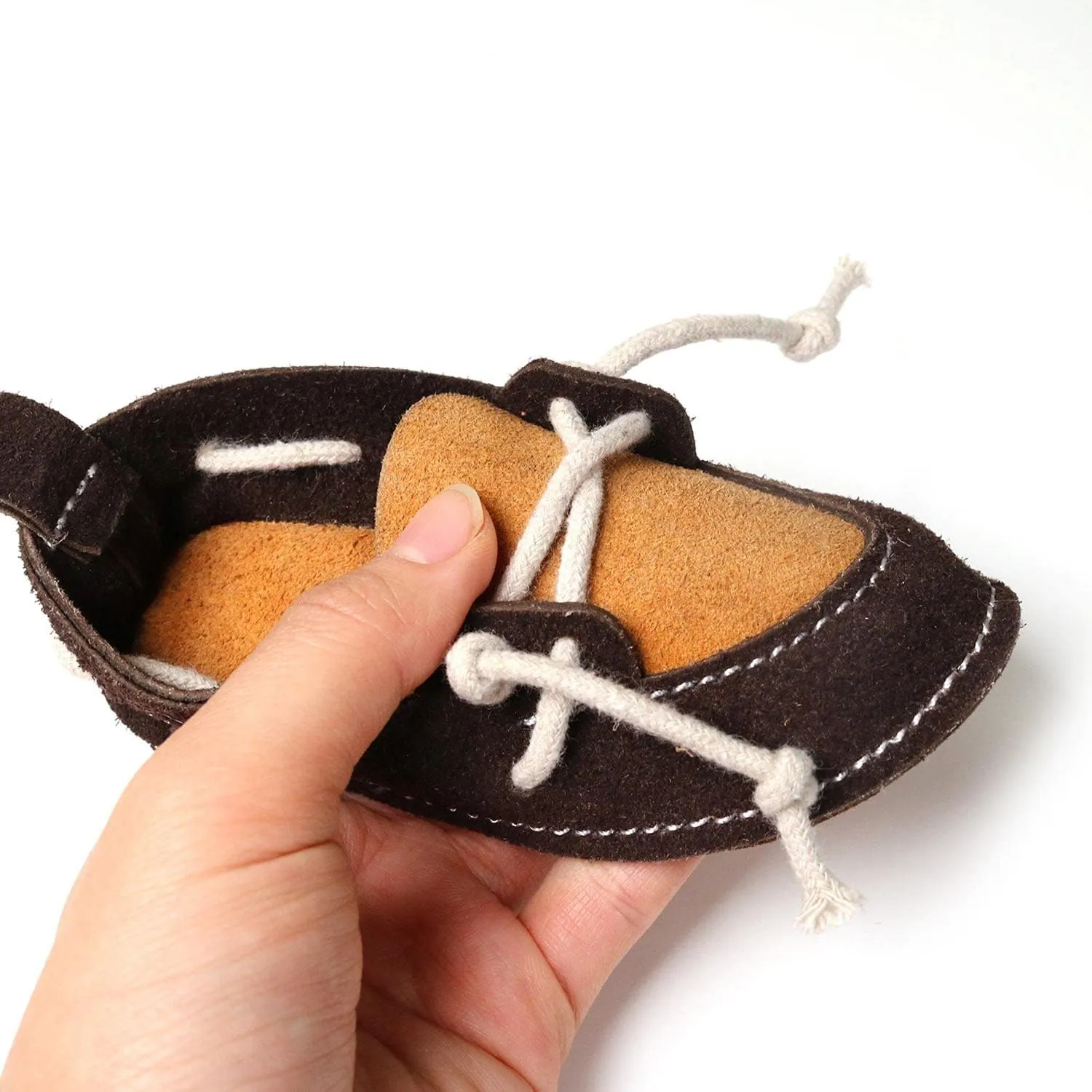 Cowhide Chew Toy Deck Shoes
