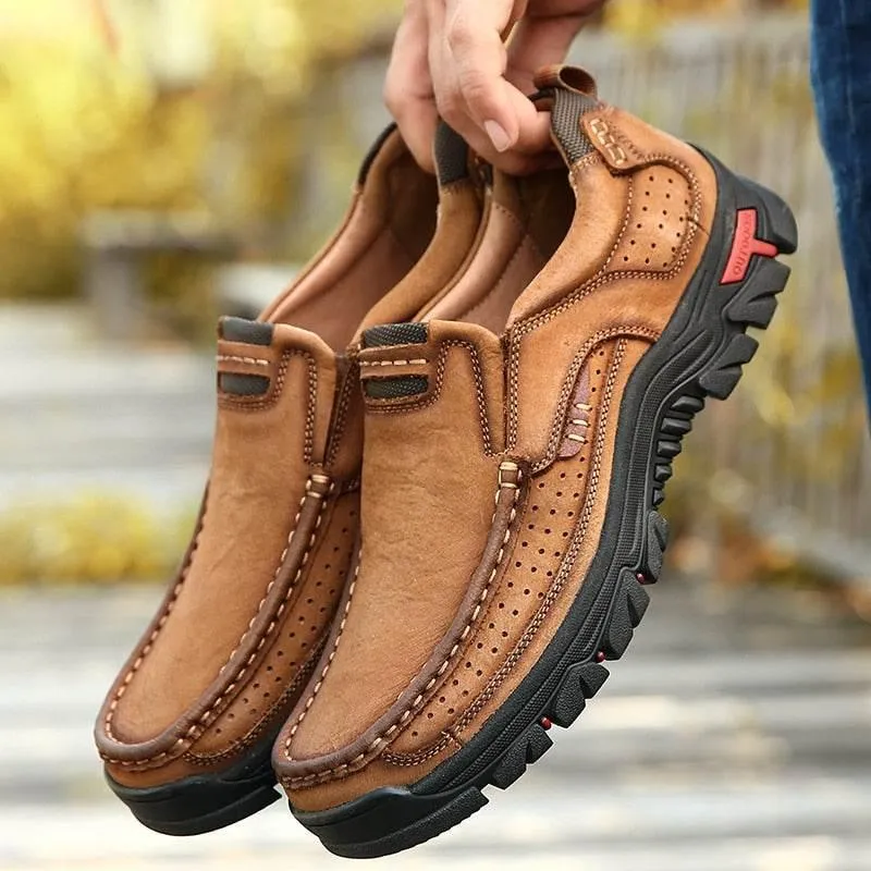 Cowhide Leather Hiking Shoes - Comfortable Breathable Outdoor Footwear