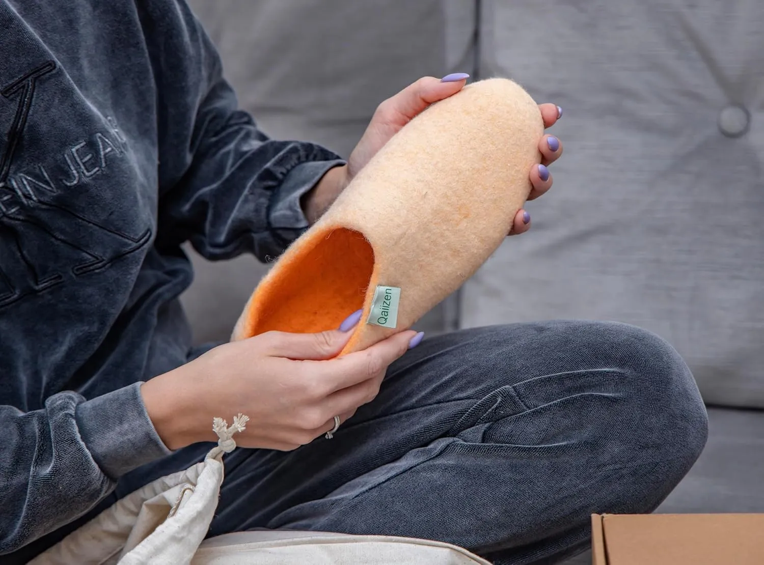 Cozy Felted Merino Wool Handmade Home Slippers. Natural Warm Soft and Comfy For all seasons.