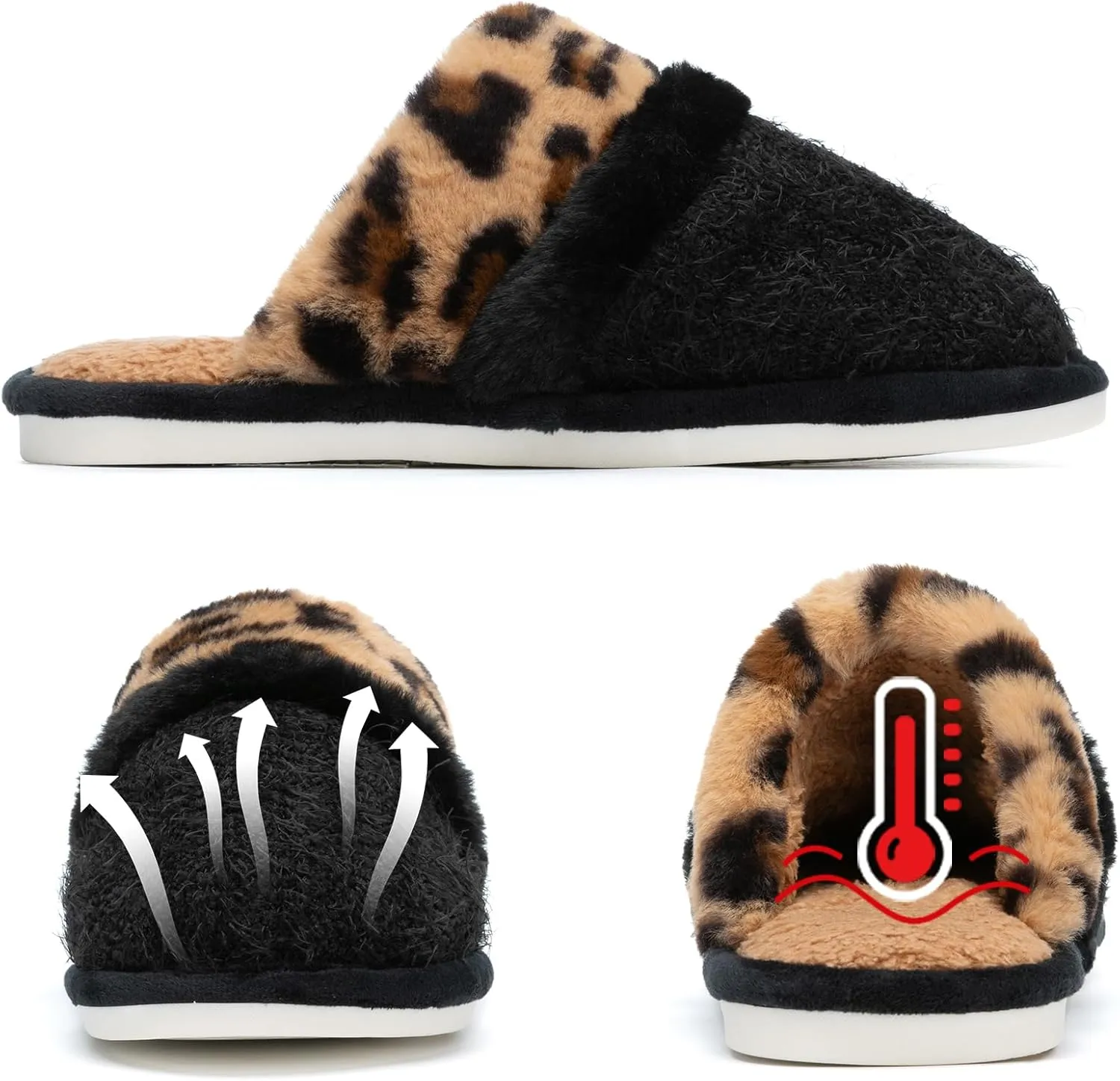 Cozy Slippers for Women Indoor and Outdoor Fuzzy House Shoes with Memory Foam Anti-Skid Sole Gifts for Women Mom Ladies