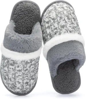 Cozy Slippers for Women Indoor and Outdoor Fuzzy House Shoes with Memory Foam Anti-Skid Sole Gifts for Women Mom Ladies