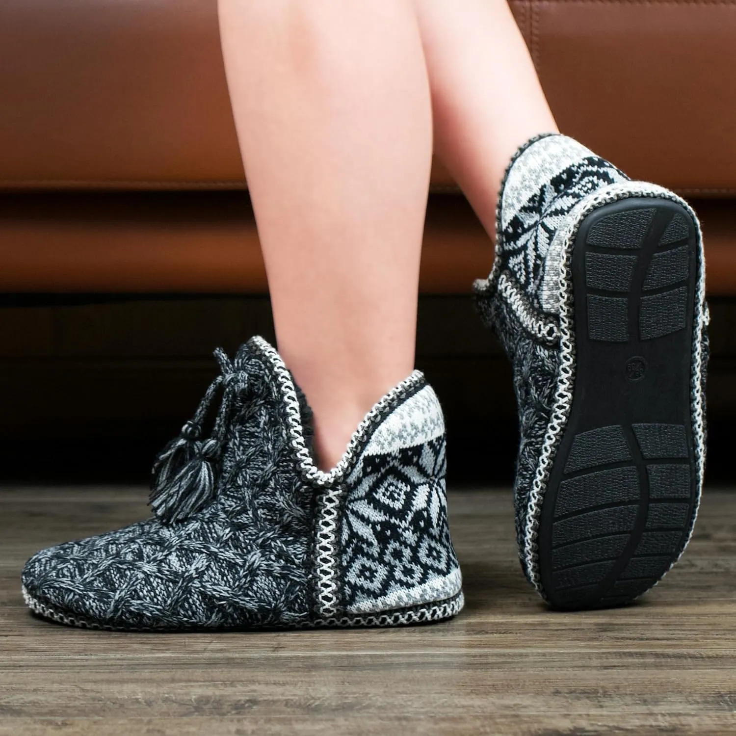 Cozylook Women's Bootie Slippers, Cozy House Shoes with Memory Foam, Plush Fleece Lining, Indoor/Outdoor Anti-Slip Sole
