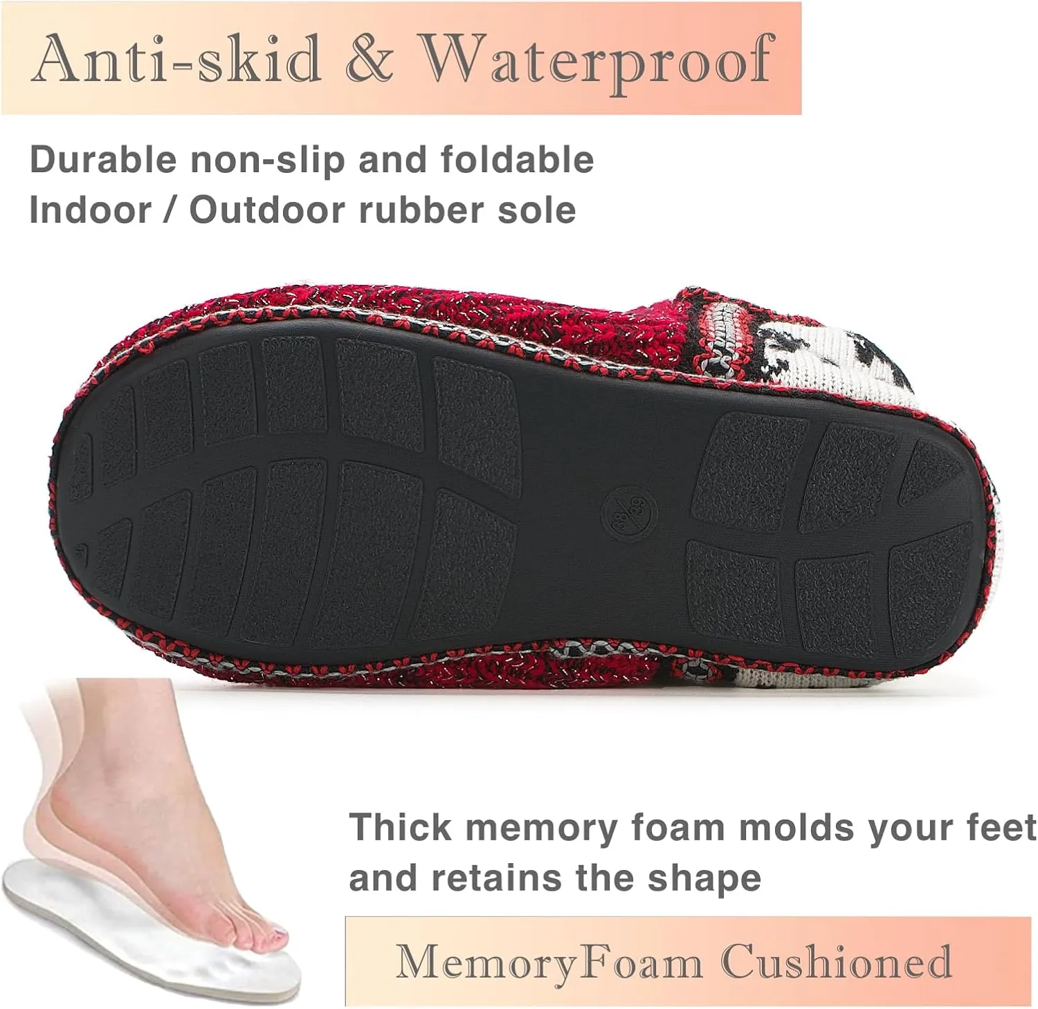 Cozylook Women's Bootie Slippers, Cozy House Shoes with Memory Foam, Plush Fleece Lining, Indoor/Outdoor Anti-Slip Sole