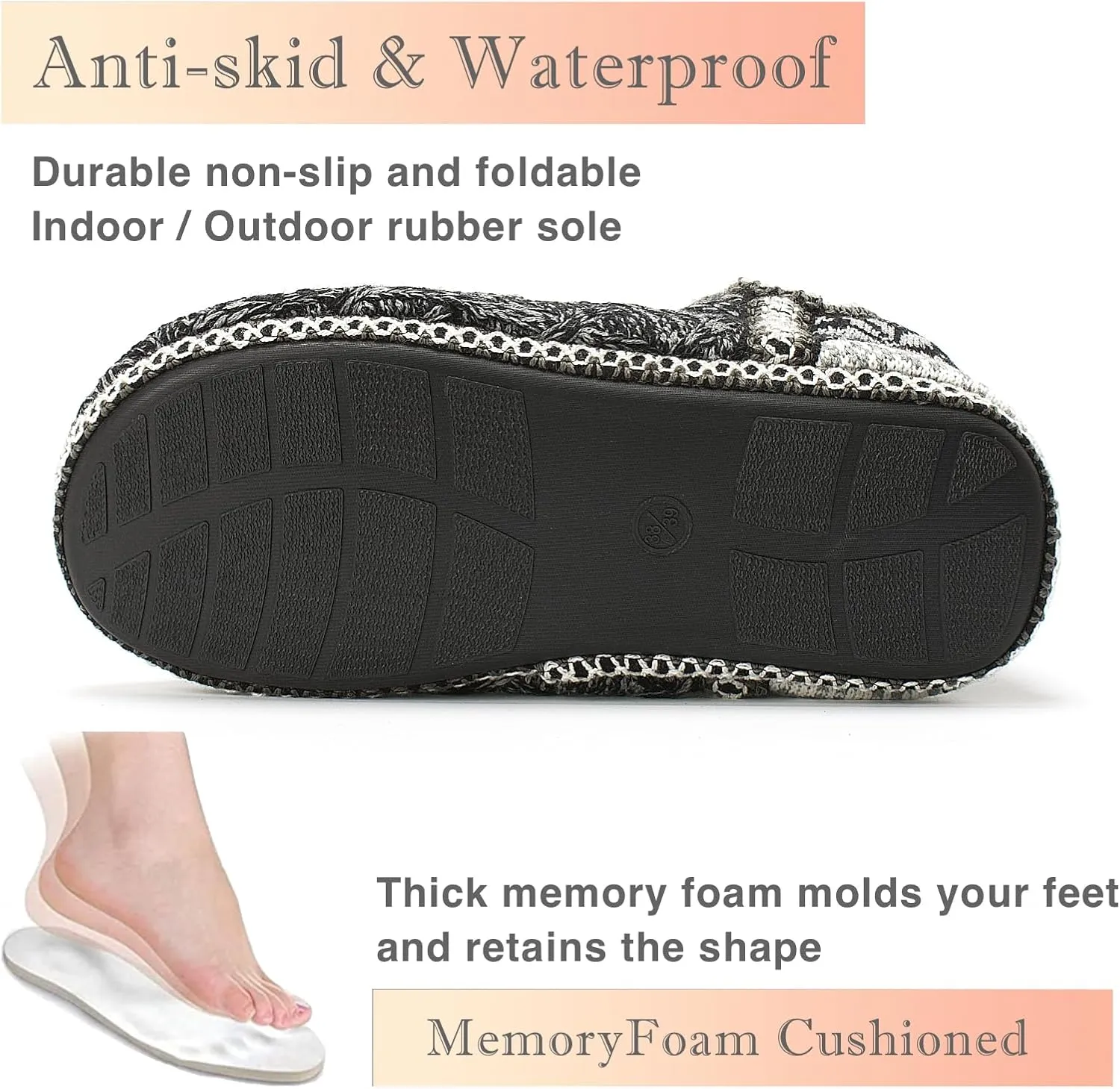 Cozylook Women's Bootie Slippers, Cozy House Shoes with Memory Foam, Plush Fleece Lining, Indoor/Outdoor Anti-Slip Sole