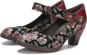 CrazycatZ Leather Mary Jane Shoes,Womens Patchword Pumps Vintage Mary Jane Shoes