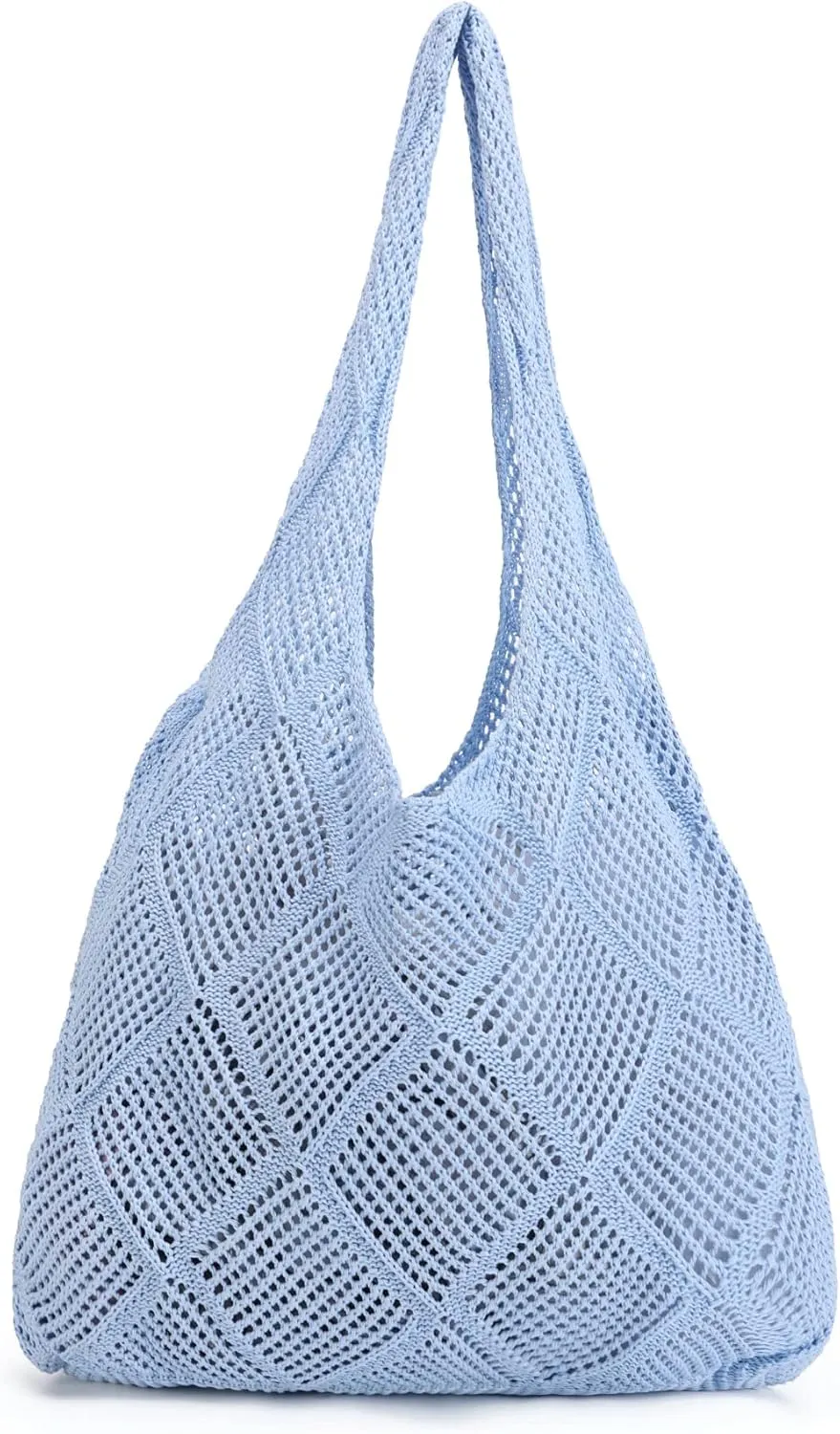 Crochet Mesh Beach Tote Shoulder Handbags Hobo Summer Aesthetic Women's Bag