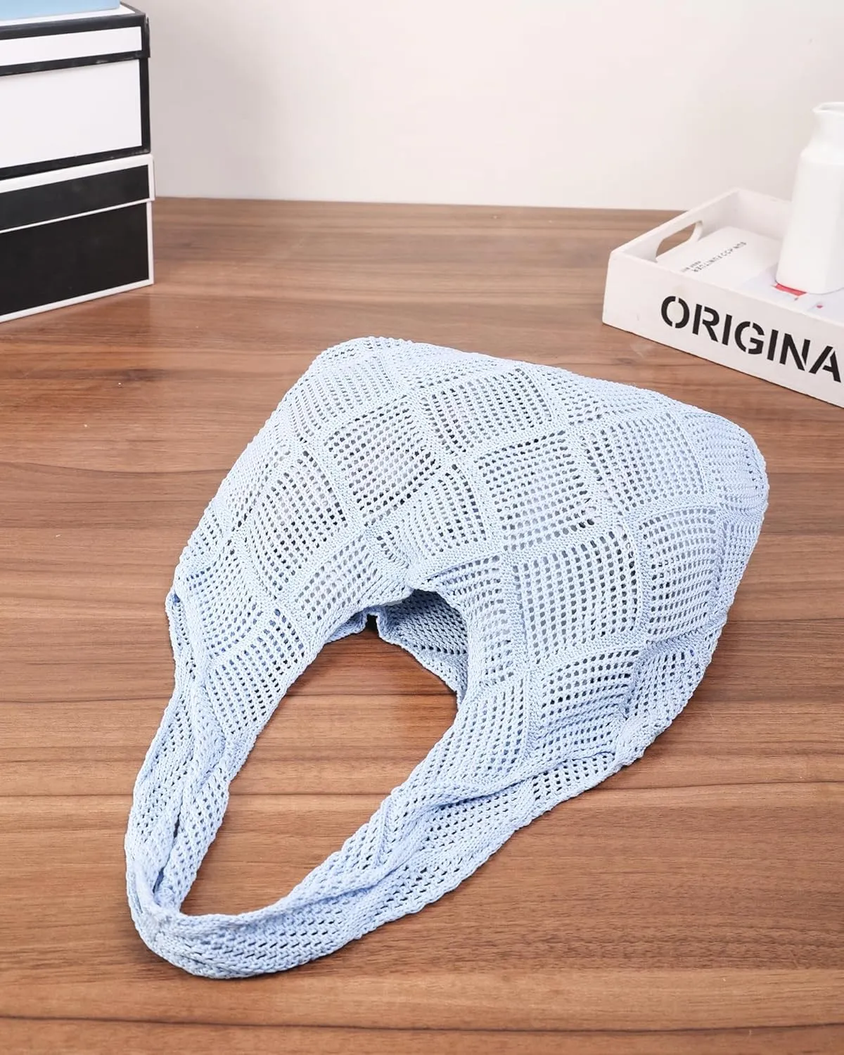 Crochet Mesh Beach Tote Shoulder Handbags Hobo Summer Aesthetic Women's Bag
