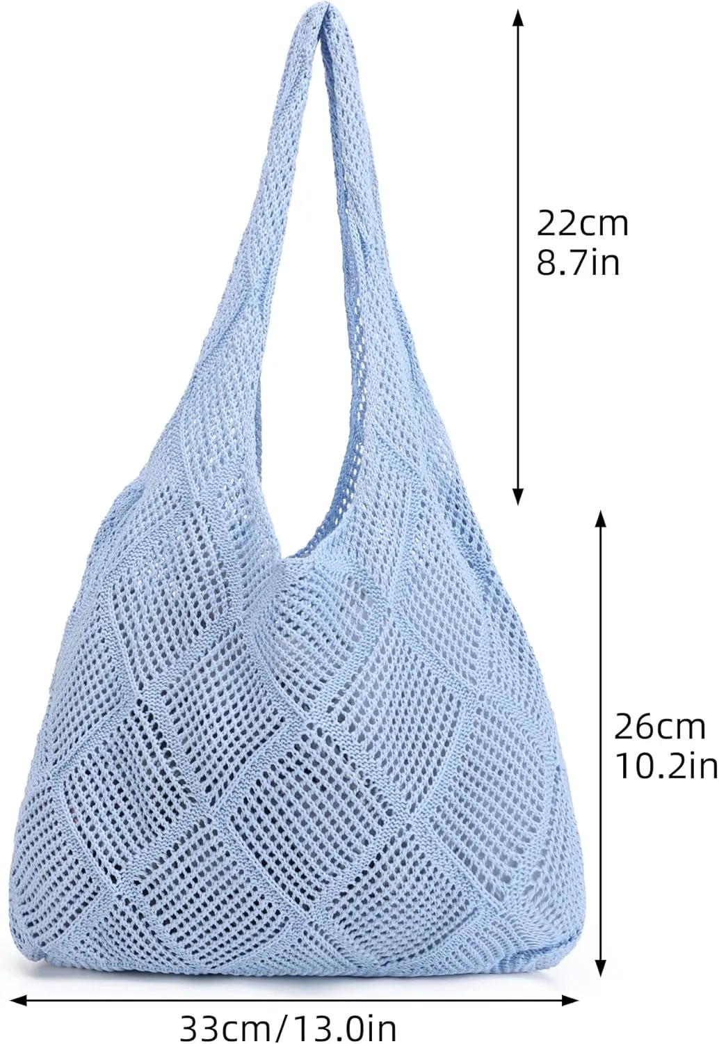 Crochet Mesh Beach Tote Shoulder Handbags Hobo Summer Aesthetic Women's Bag