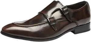 CSCDD British Button Shoes Men's Business Formal Leather Shoes Low-top Composite Sole Suitable for Wedding Office Parties