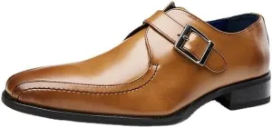 CSCDD Men's Business Formal Wear Buckle Gentleman Single Shoes Rubber Sole Non-Slip Wear-Resistant Gradient Design Low-top Pedal Suitable