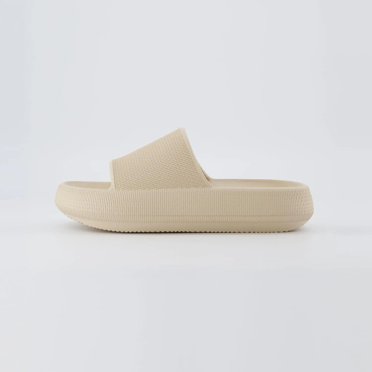 CUSHIONAIRE Feather Slides – Comfortable Cloud Cushion House Slippers for Women, Indoor Outdoor EVA Foam Foot Spa Shower Shoes, Non-Slip Arch Support