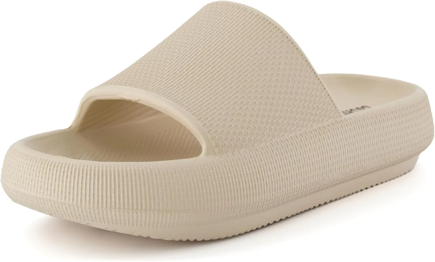 CUSHIONAIRE Feather Slides – Comfortable Cloud Cushion House Slippers for Women, Indoor Outdoor EVA Foam Foot Spa Shower Shoes, Non-Slip Arch Support