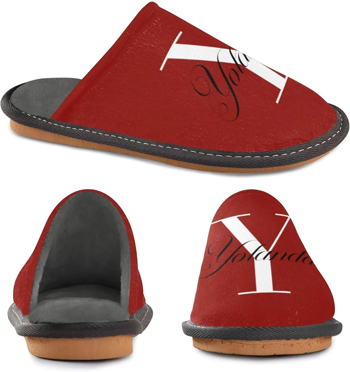 Custom House Slippers for Women Men Non-Slip Personalized Guest Slippers Spa Slippers